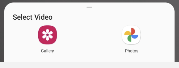 Android will ask you to choose from Gallery or Google Photos. 