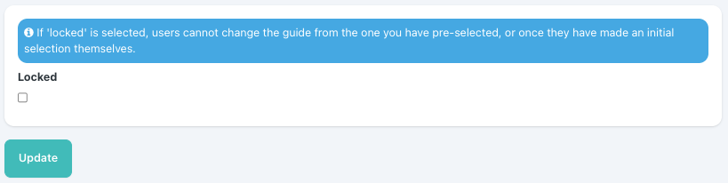 Select whether or not to lock this guide step. Then click Update to confirm. 