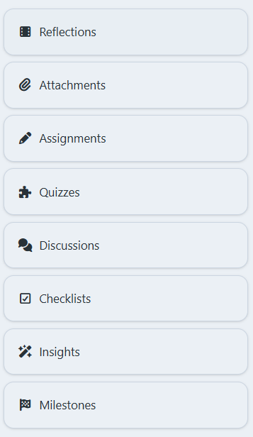 A list of Pathway assets. More information on each below image. 