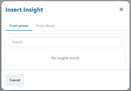 Insert insight box. Select insight to confirm. 